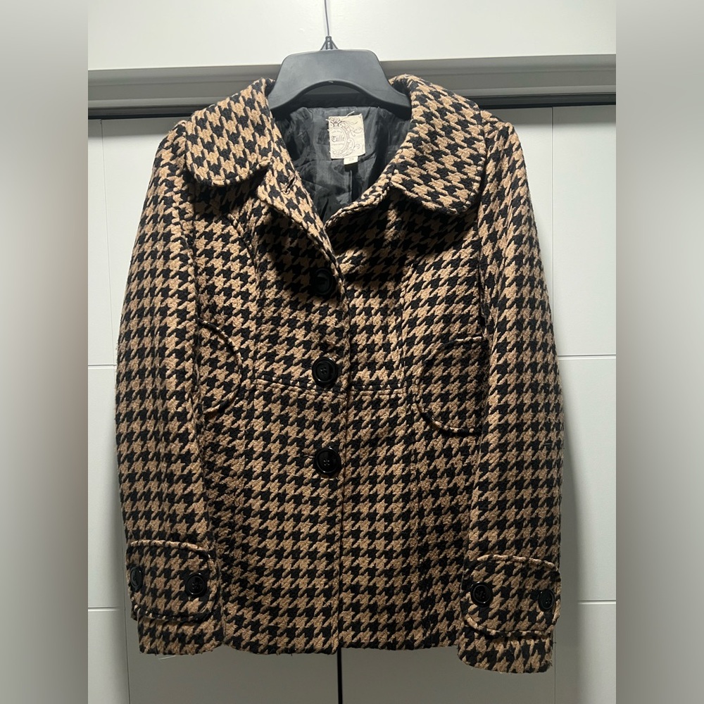 Anthropologie's Tulle Brand Houndstooth Women's Coat Size M